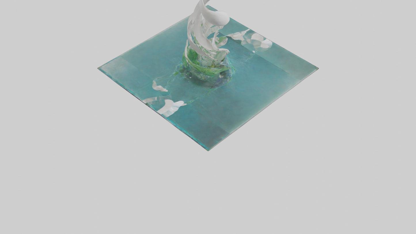 Fluid Water Plant Sculpture model VR / AR / low-poly