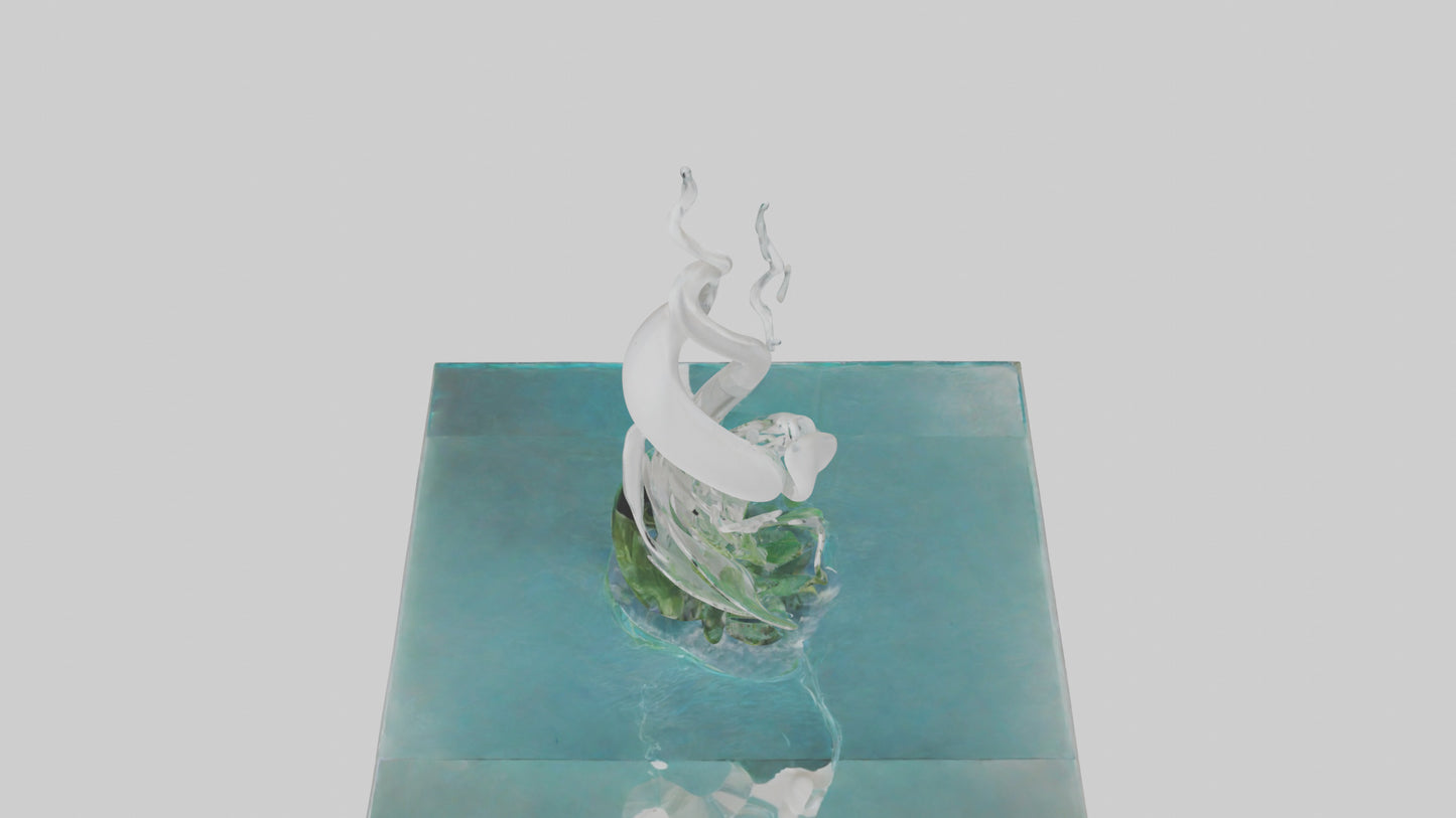 Fluid Water Plant Sculpture model VR / AR / low-poly