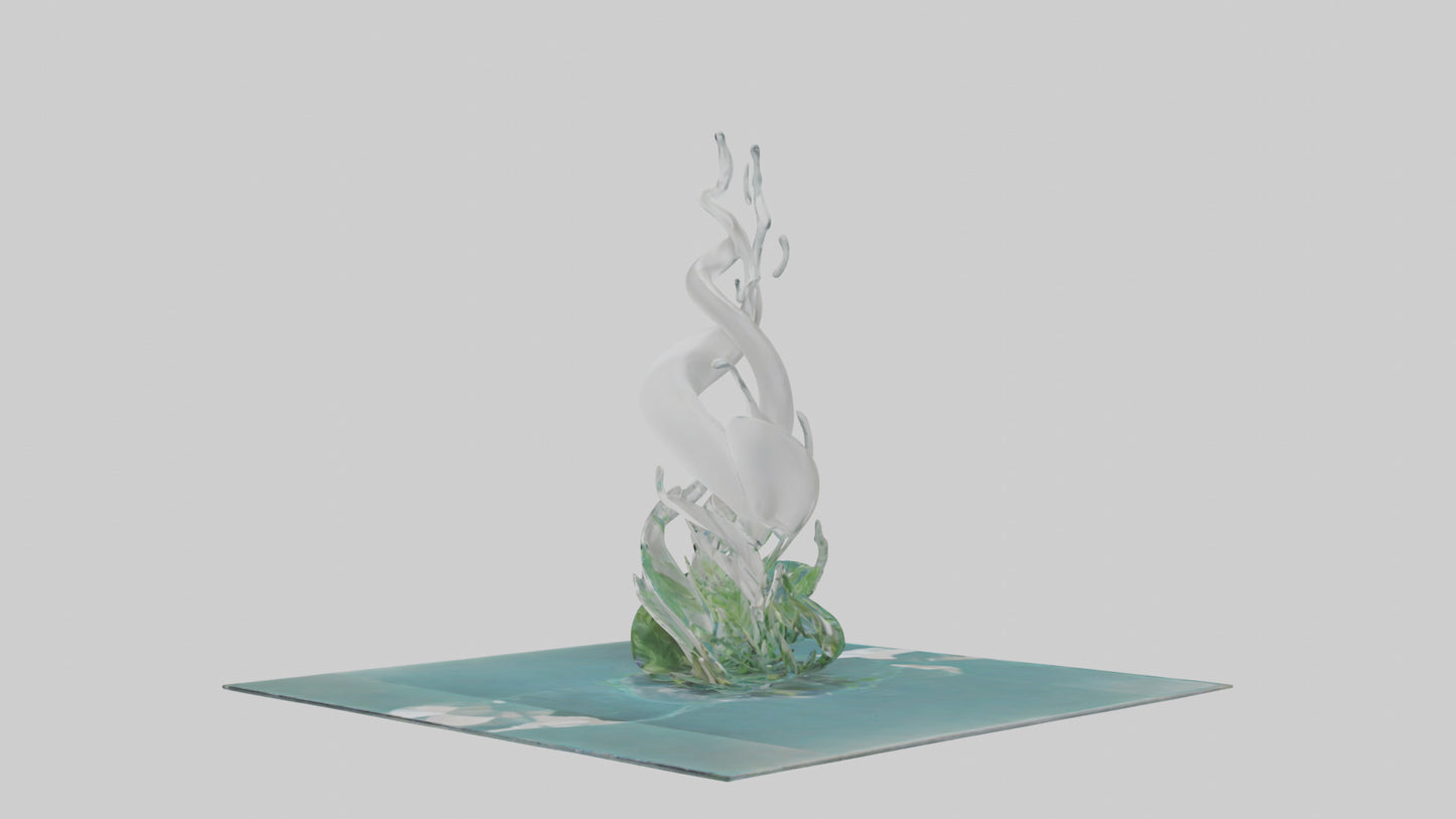 Fluid Water Plant Sculpture model VR / AR / low-poly
