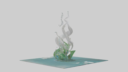 Fluid Water Plant Sculpture model VR / AR / low-poly