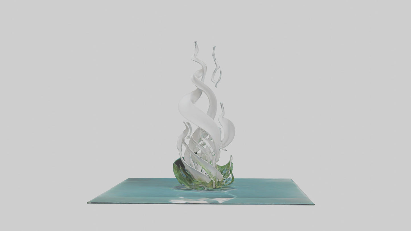 Fluid Water Plant Sculpture model VR / AR / low-poly