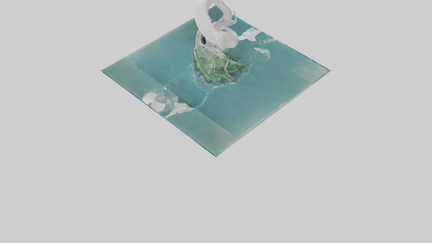 Fluid Water Plant Sculpture model VR / AR / low-poly