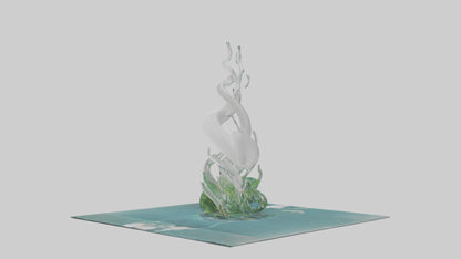 Fluid Water Plant Sculpture model VR / AR / low-poly