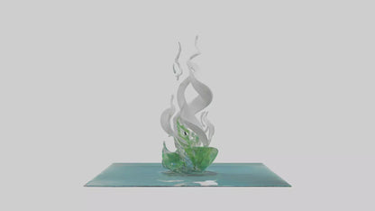 Fluid Water Plant Sculpture model VR / AR / low-poly