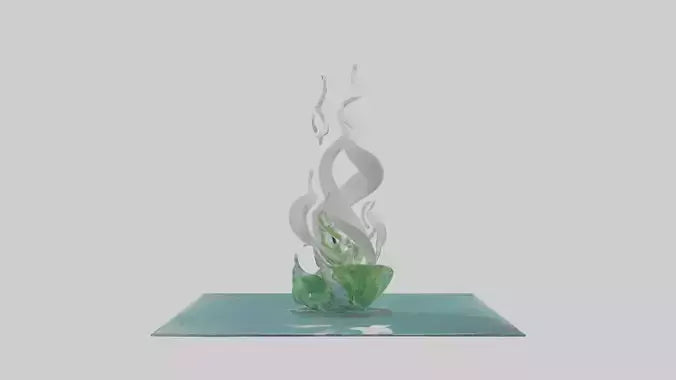 Fluid Water Plant Sculpture model VR / AR / low-poly