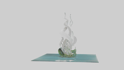 Fluid Water Plant Sculpture model VR / AR / low-poly