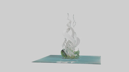 Fluid Water Plant Sculpture model VR / AR / low-poly