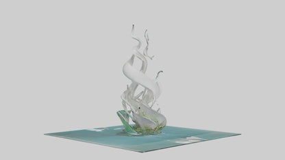 Fluid Water Plant Sculpture model VR / AR / low-poly