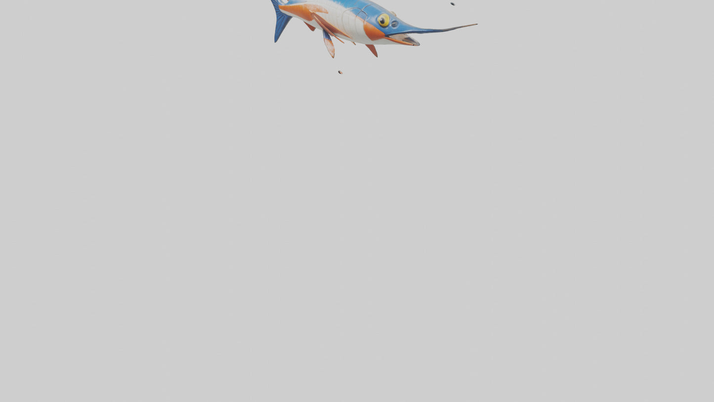 Flying Fish leaping model 3D model