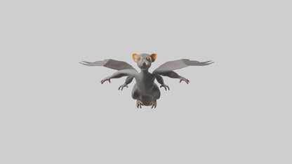 Flying Lemur gliding model VR / AR / low-poly
