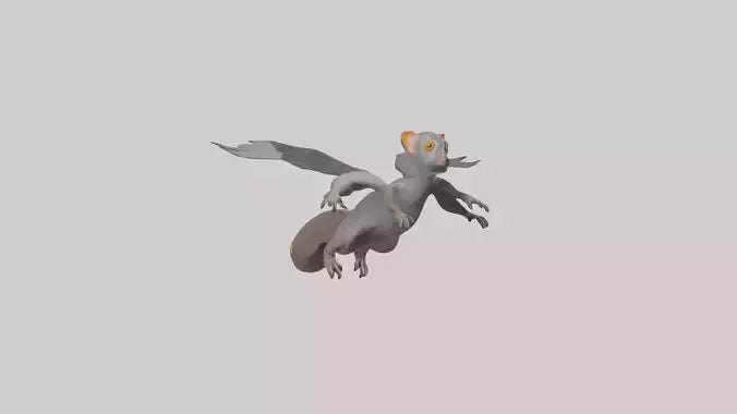 Flying Lemur gliding model VR / AR / low-poly