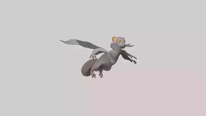 Flying Lemur gliding model VR / AR / low-poly