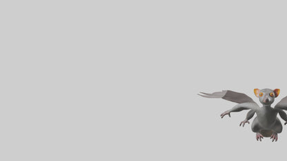 Flying Lemur gliding model VR / AR / low-poly