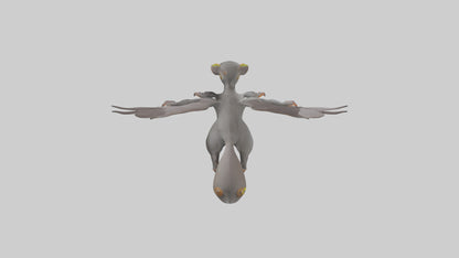 Flying Lemur gliding model VR / AR / low-poly