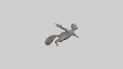 Flying Lemur gliding model VR / AR / low-poly