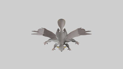 Flying Lemur gliding model VR / AR / low-poly