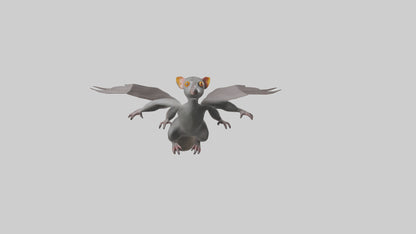 Flying Lemur gliding model VR / AR / low-poly