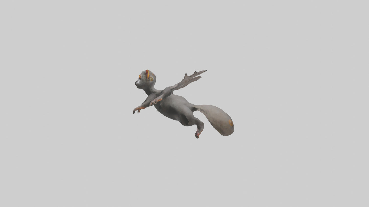 Flying Lemur gliding model VR / AR / low-poly