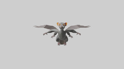 Flying Lemur gliding model VR / AR / low-poly