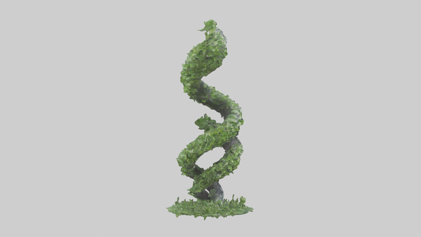 3D model Foliage Spiral Statue model VR / AR / low-poly