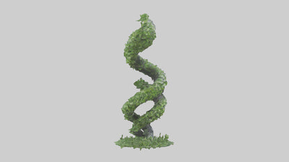 3D model Foliage Spiral Statue model VR / AR / low-poly