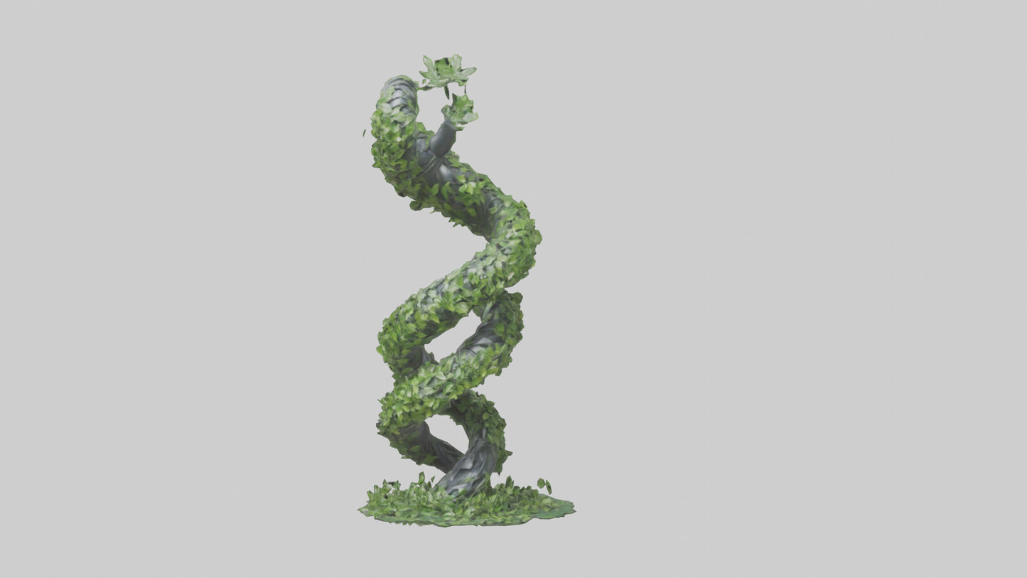 3D model Foliage Spiral Statue model VR / AR / low-poly