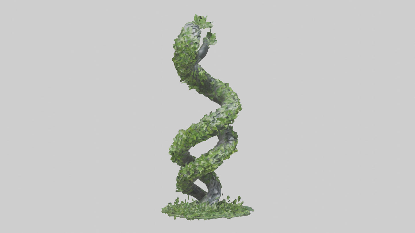 3D model Foliage Spiral Statue model VR / AR / low-poly