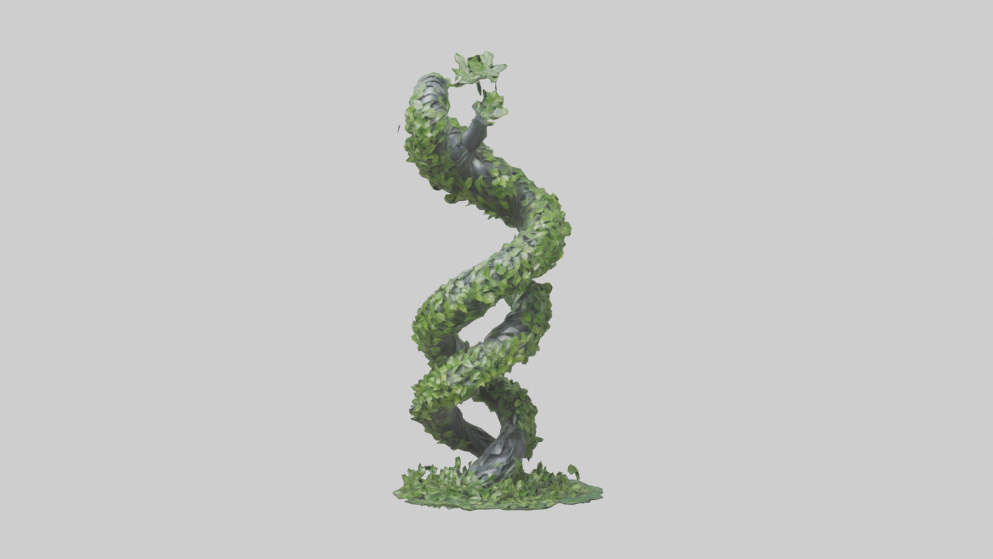 3D model Foliage Spiral Statue model VR / AR / low-poly