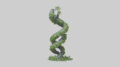 3D model Foliage Spiral Statue model VR / AR / low-poly