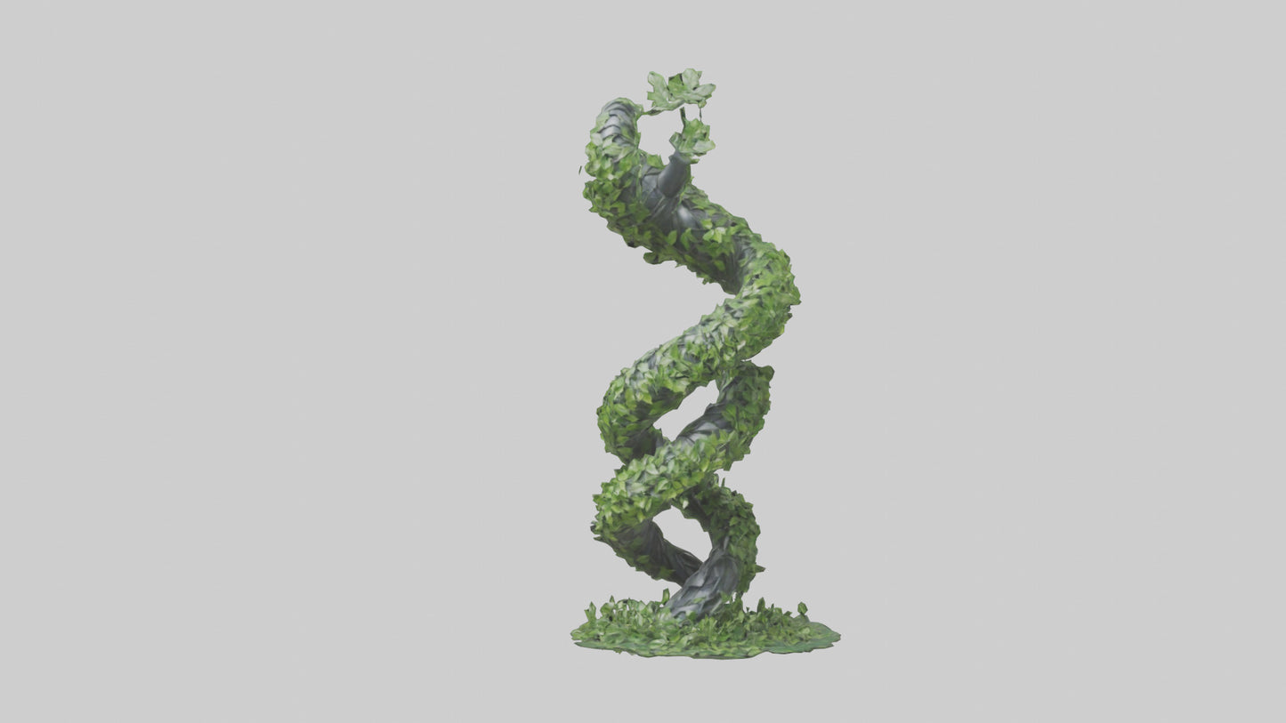 3D model Foliage Spiral Statue model VR / AR / low-poly