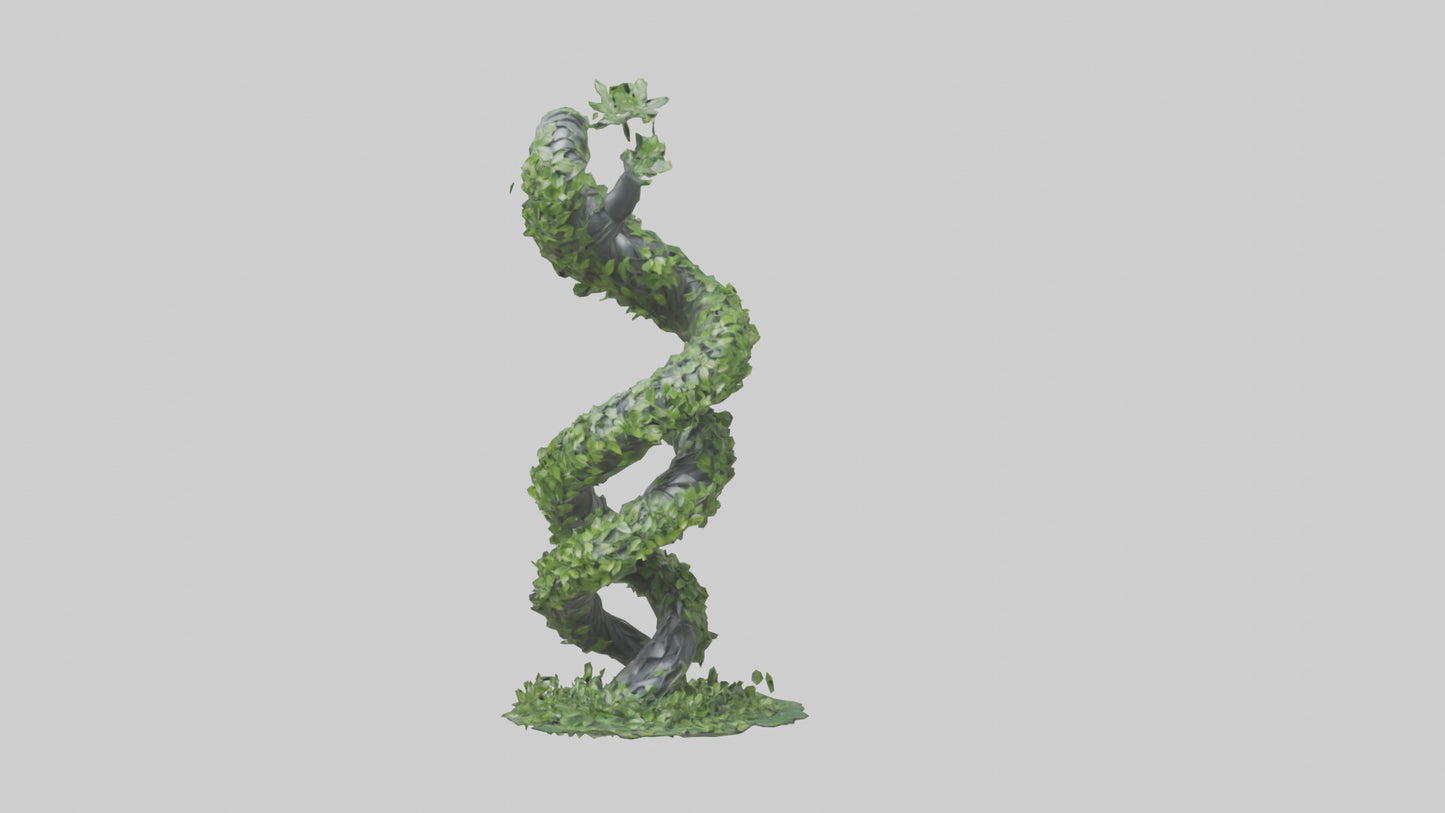 3D model Foliage Spiral Statue model VR / AR / low-poly