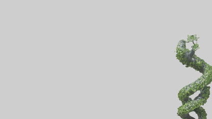 3D model Foliage Spiral Statue model VR / AR / low-poly