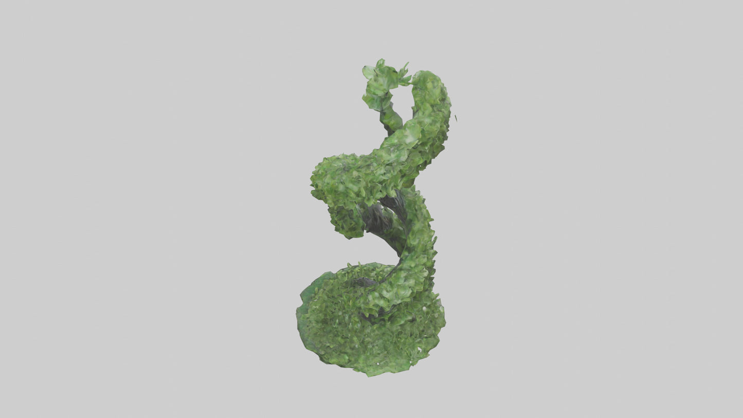 3D model Foliage Spiral Statue model VR / AR / low-poly