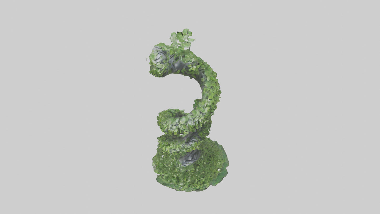 3D model Foliage Spiral Statue model VR / AR / low-poly