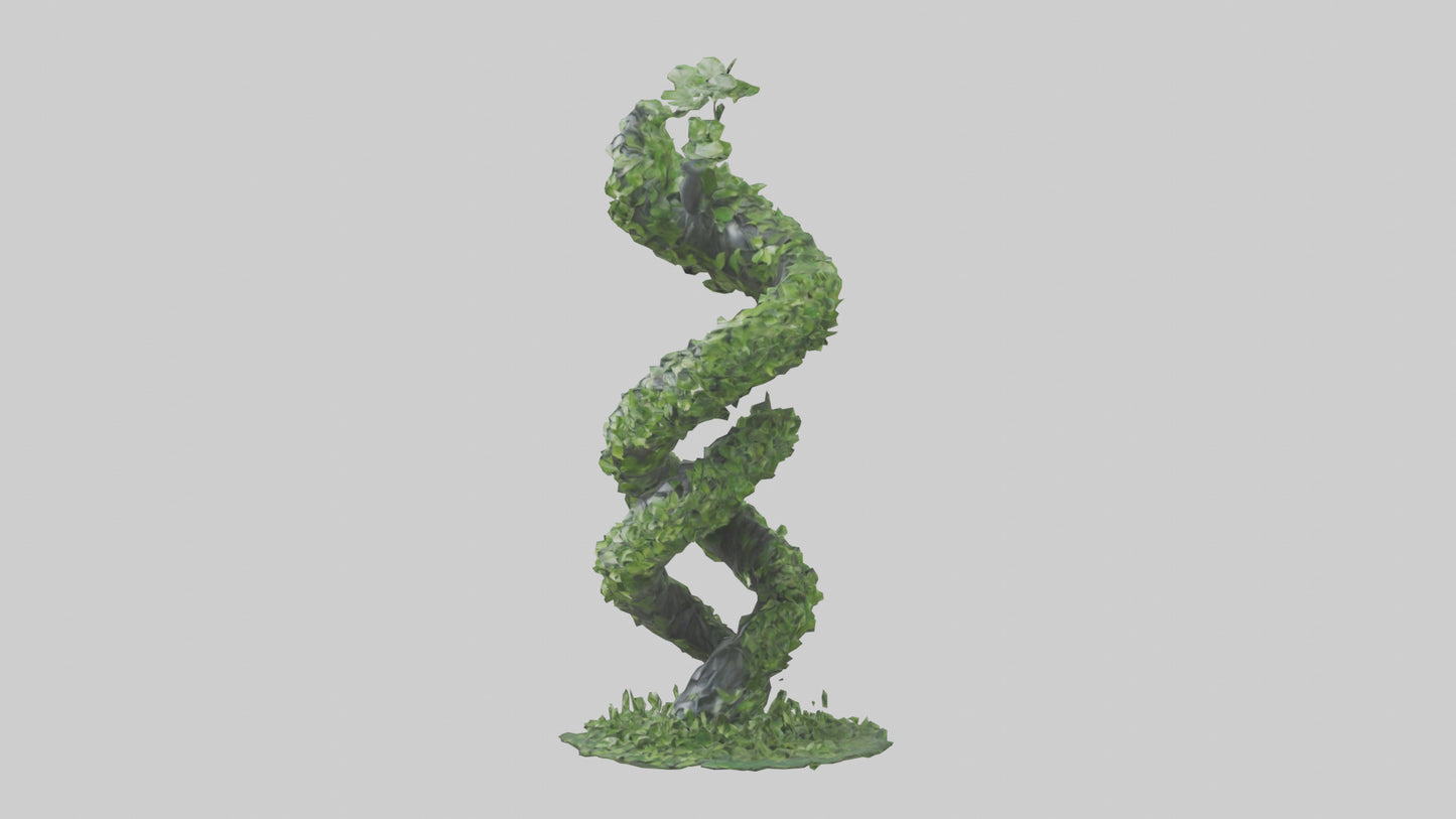 3D model Foliage Spiral Statue model VR / AR / low-poly