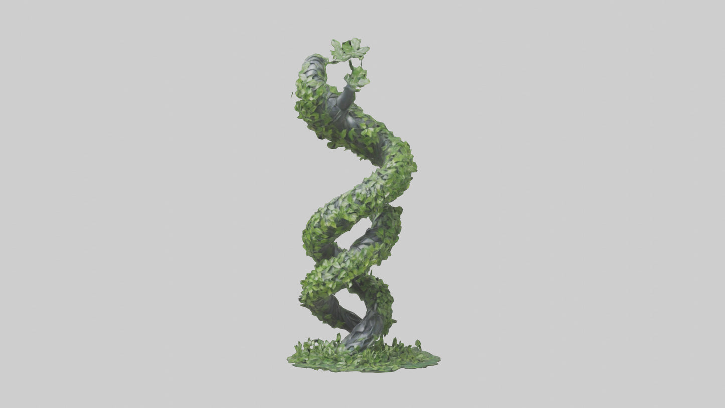 3D model Foliage Spiral Statue model VR / AR / low-poly