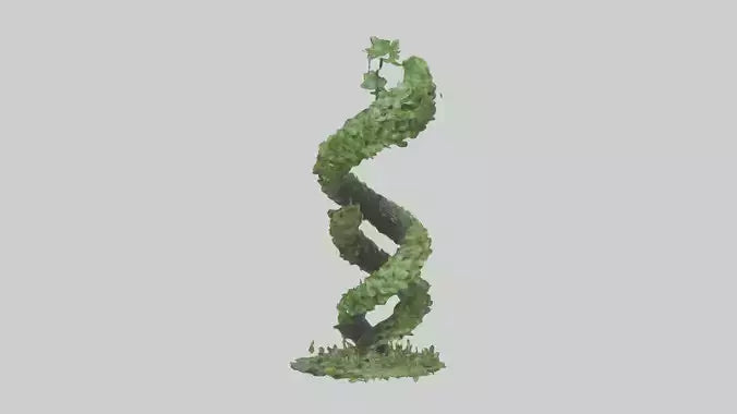 3D model Foliage Spiral Statue model VR / AR / low-poly