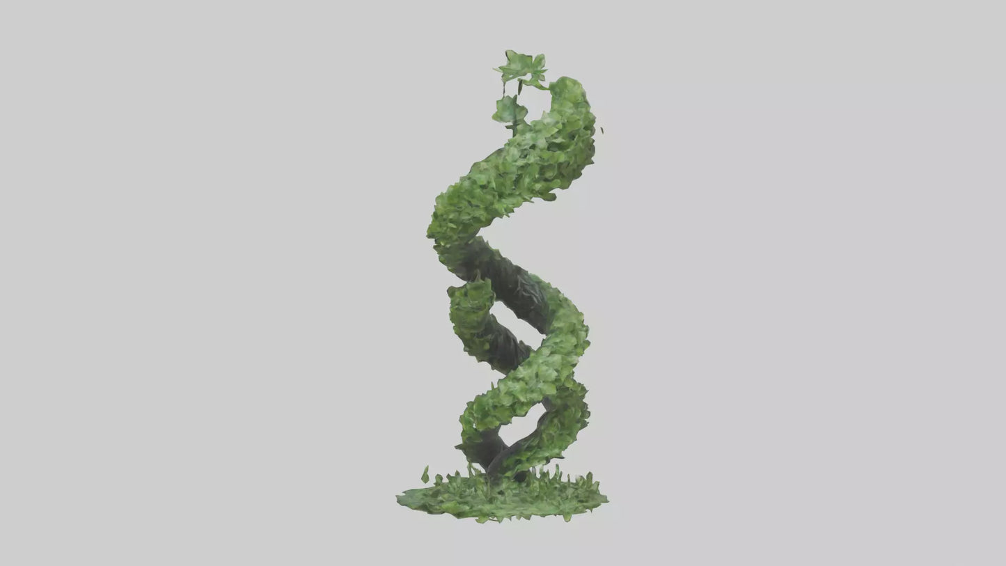 3D model Foliage Spiral Statue model VR / AR / low-poly