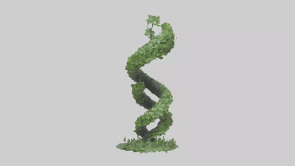 3D model Foliage Spiral Statue model VR / AR / low-poly
