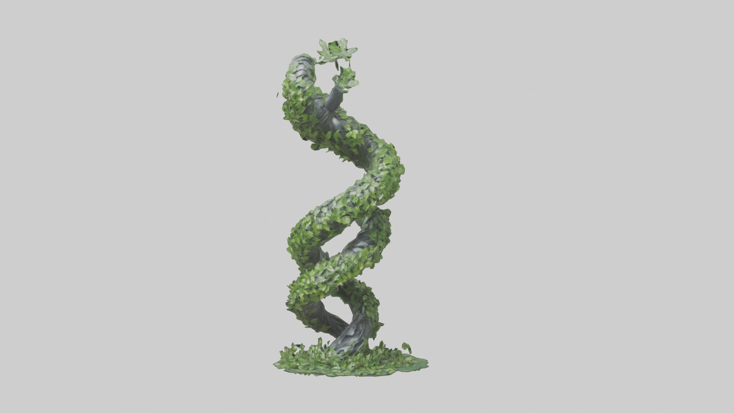 3D model Foliage Spiral Statue model VR / AR / low-poly