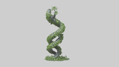 3D model Foliage Spiral Statue model VR / AR / low-poly