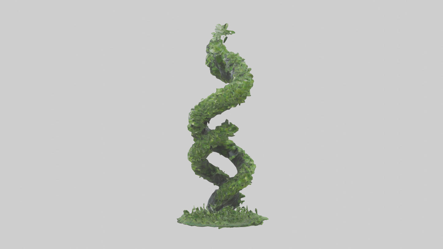 3D model Foliage Spiral Statue model VR / AR / low-poly