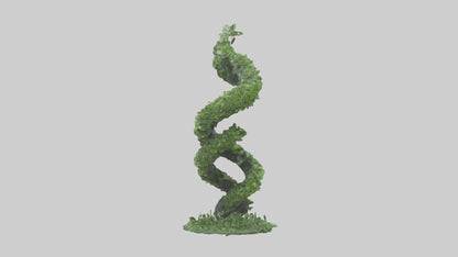 3D model Foliage Spiral Statue model VR / AR / low-poly