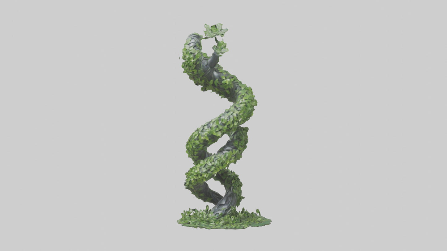 3D model Foliage Spiral Statue model VR / AR / low-poly