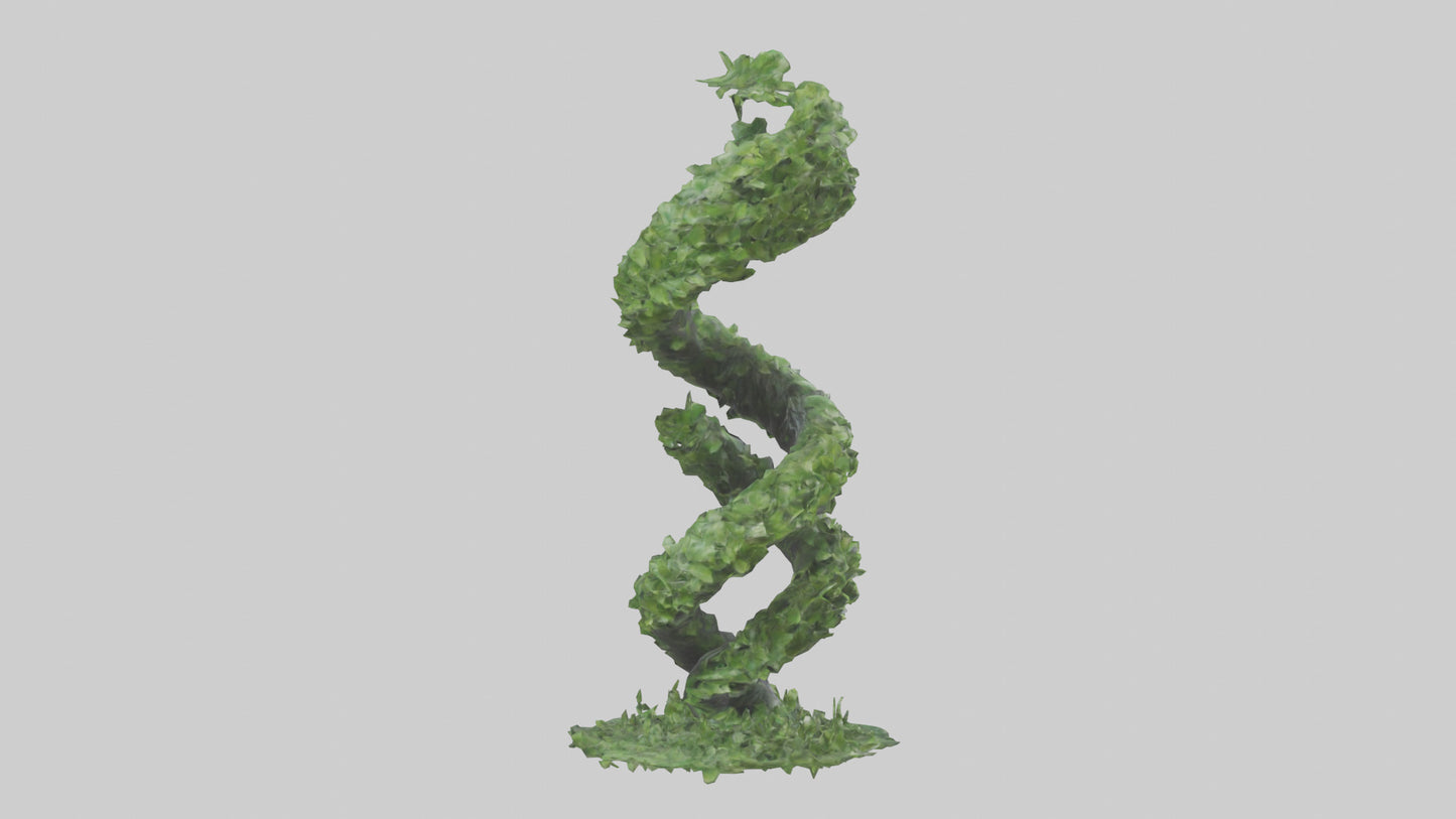 3D model Foliage Spiral Statue model VR / AR / low-poly