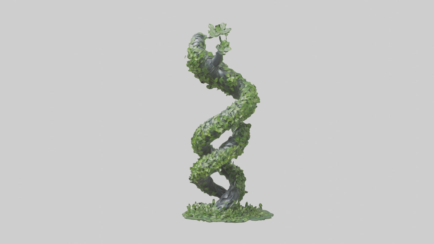 3D model Foliage Spiral Statue model VR / AR / low-poly