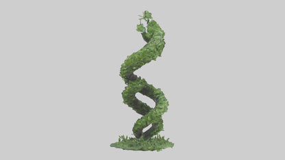 3D model Foliage Spiral Statue model VR / AR / low-poly