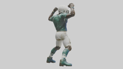 Football Player in Defensive Pose statue model 3D model