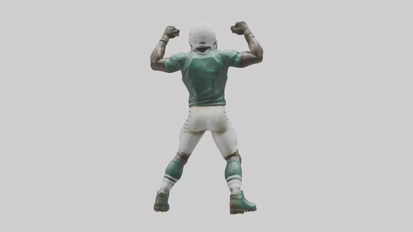Football Player in Defensive Pose statue model 3D model