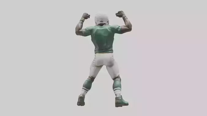 Football Player in Defensive Pose statue model 3D model
